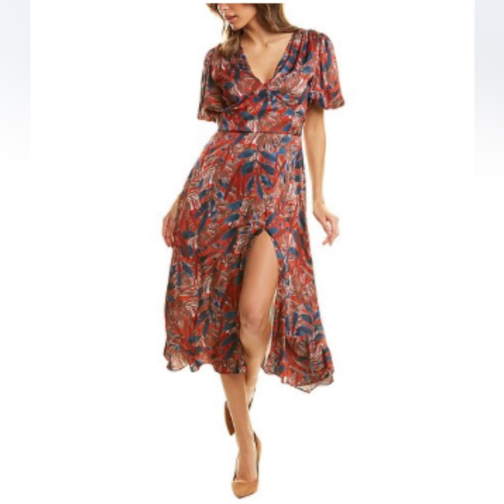 Floral V-Neck Midi Dress